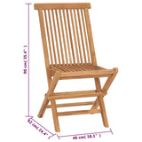 vidaXL Folding Garden Chairs 4 pcs Solid Teak Wood