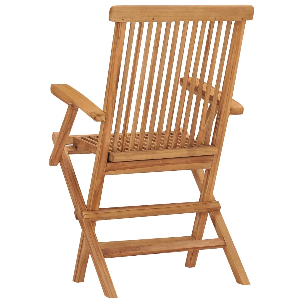 Folding Garden Chairs 2 pcs Solid Teak Wood