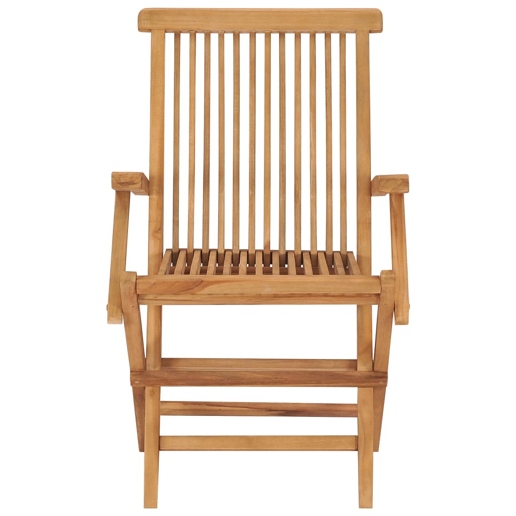 Folding Garden Chairs 3 pcs Solid Teak Wood