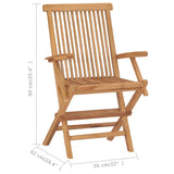 Folding Garden Chairs 3 pcs Solid Teak Wood