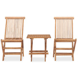 3 Piece Folding Outdoor Dining Set Solid Teak Wood