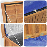 Garden Storage Box 60x50x58 cm Solid Teak Wood