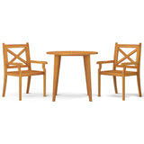 3 Piece Garden Dining Set Solid Wood Acacia