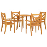 5 Piece Garden Dining Set Solid Wood Acacia