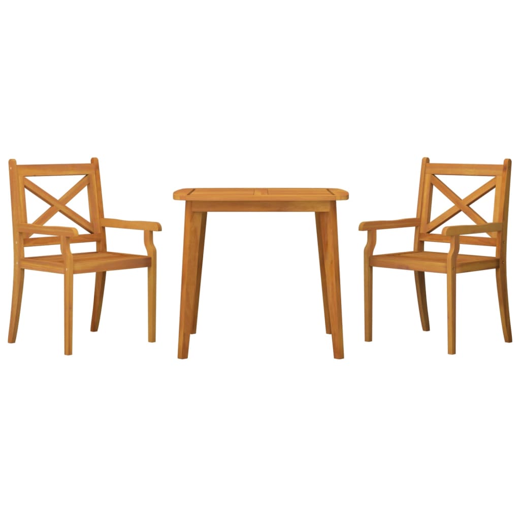 3 Piece Garden Dining Set Solid Wood Acacia