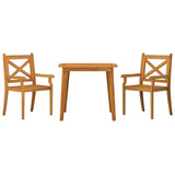 3 Piece Garden Dining Set Solid Wood Acacia