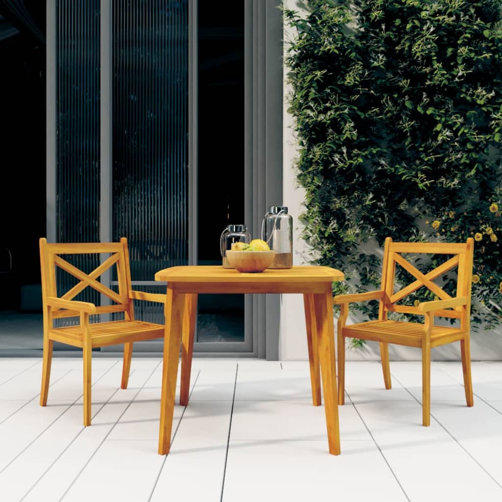 3 Piece Garden Dining Set Solid Wood Acacia