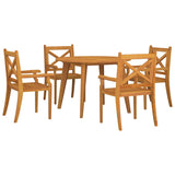 5 Piece Garden Dining Set Solid Wood Acacia