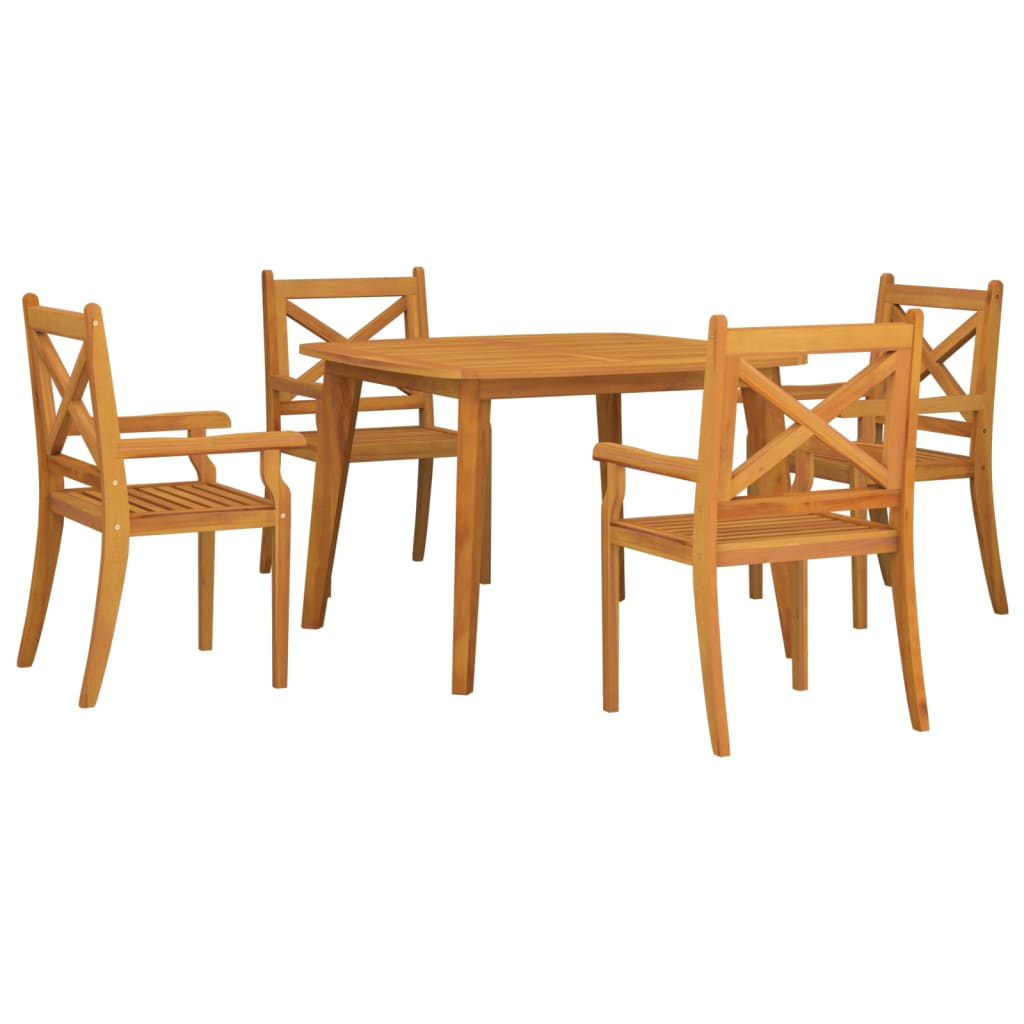 5 Piece Garden Dining Set Solid Wood Acacia