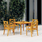 5 Piece Garden Dining Set Solid Wood Acacia