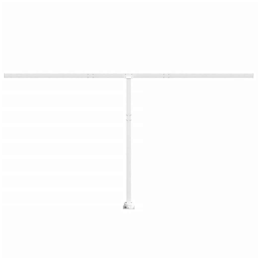 Awning Post Set White 450x245 cm Iron