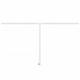 Awning Post Set White 450x245 cm Iron