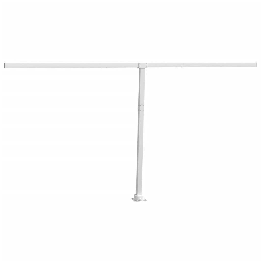 Awning Post Set White 450x245 cm Iron