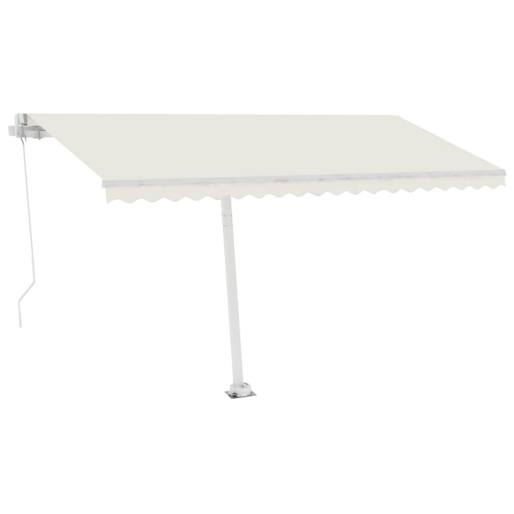 Awning Post Set White 450x245 cm Iron