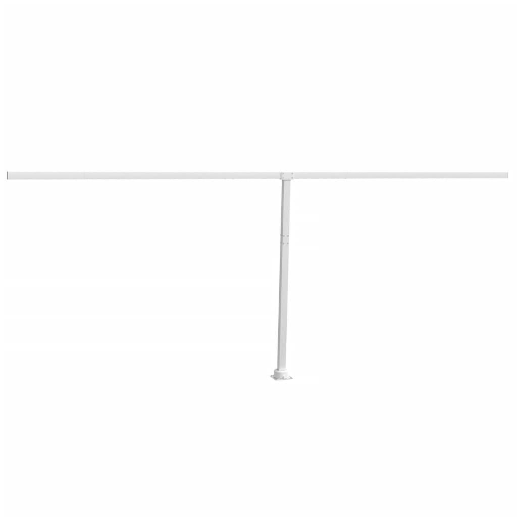 Awning Post Set White 600x245 cm Iron