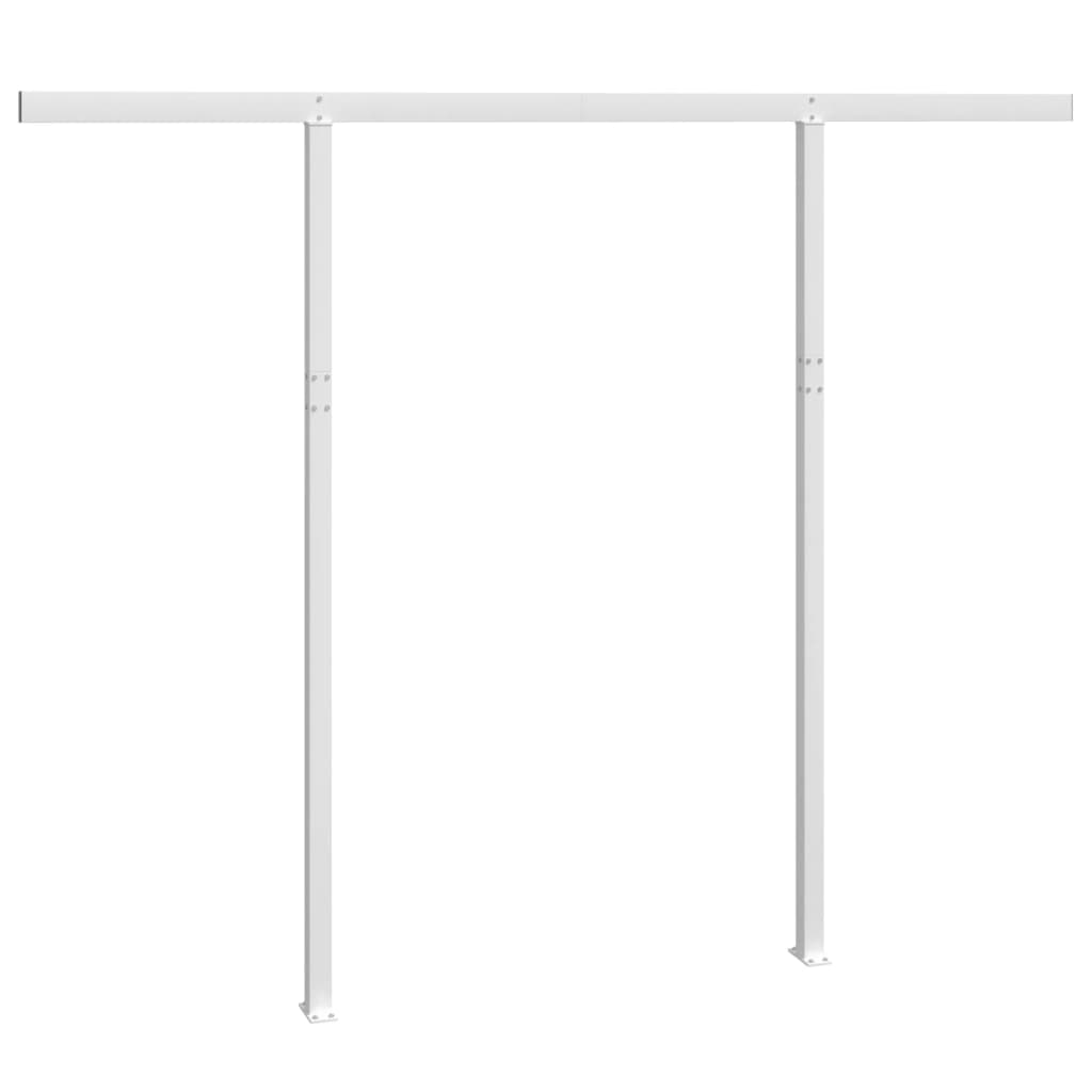 Awning Post Set White 300x245 cm Iron