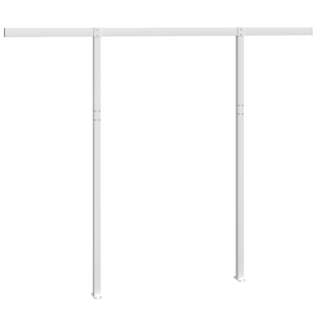 Awning Post Set White 300x245 cm Iron