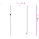 Awning Post Set White 300x245 cm Iron