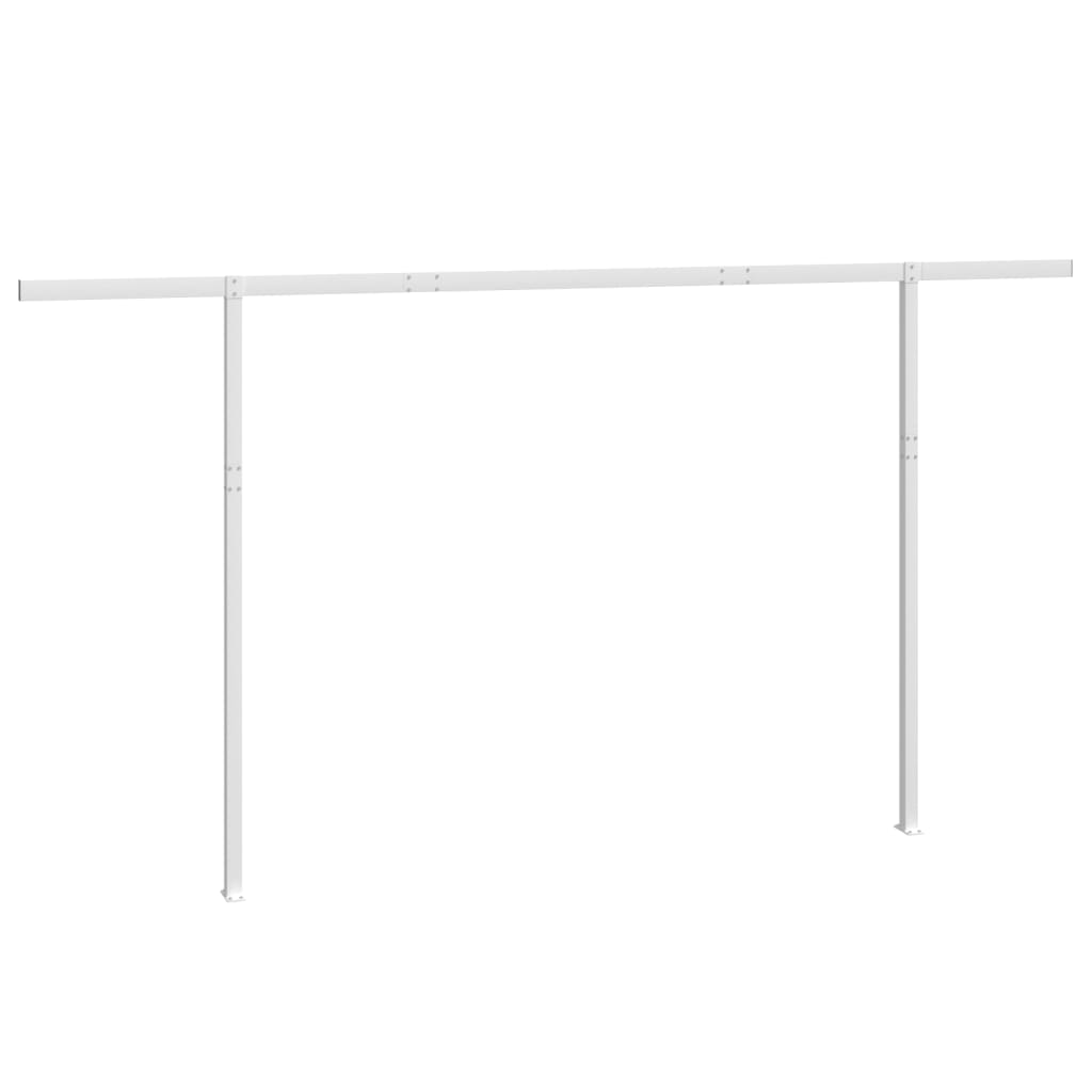 Awning Post Set White 450x245 cm Iron