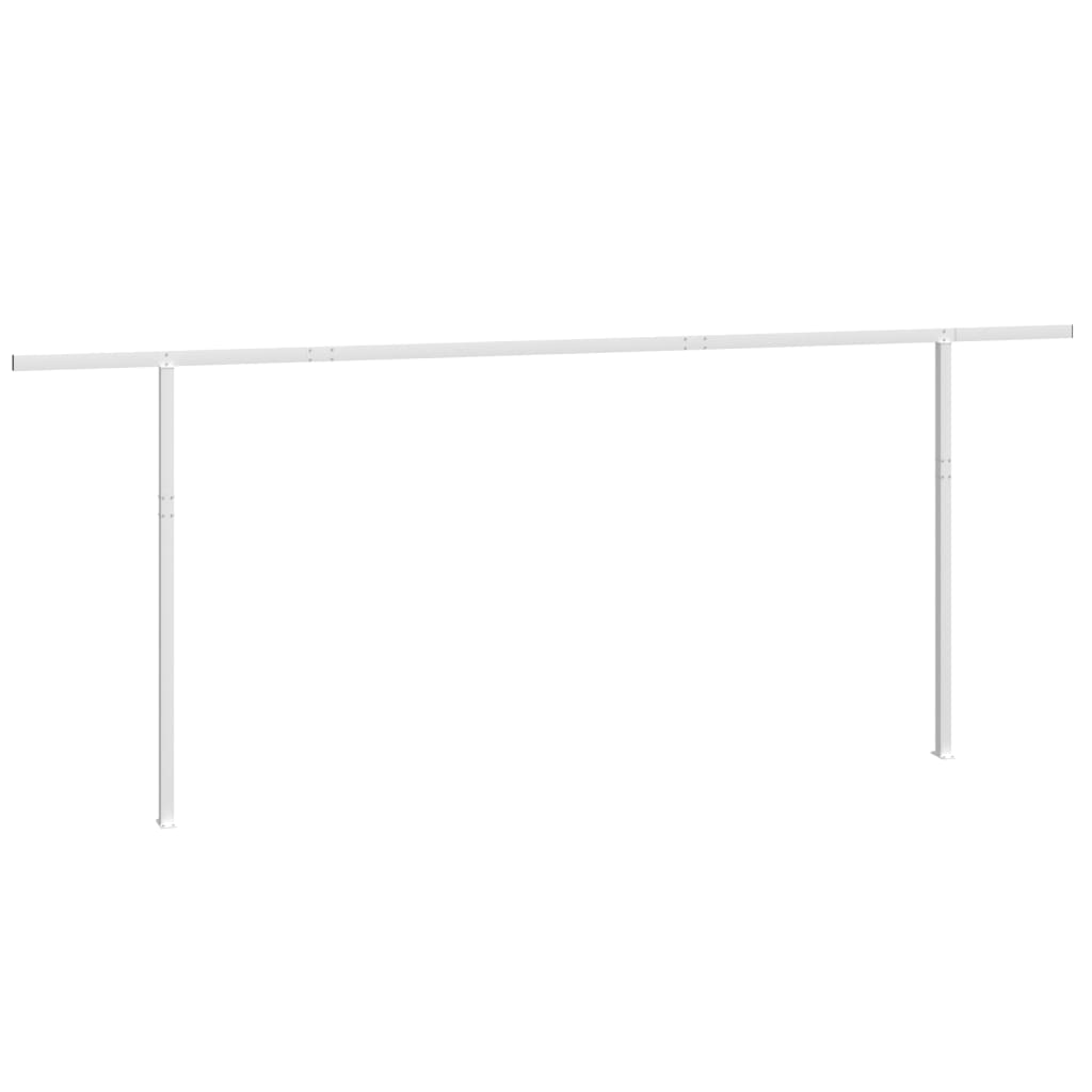 Awning Post Set White 600x245 cm Iron