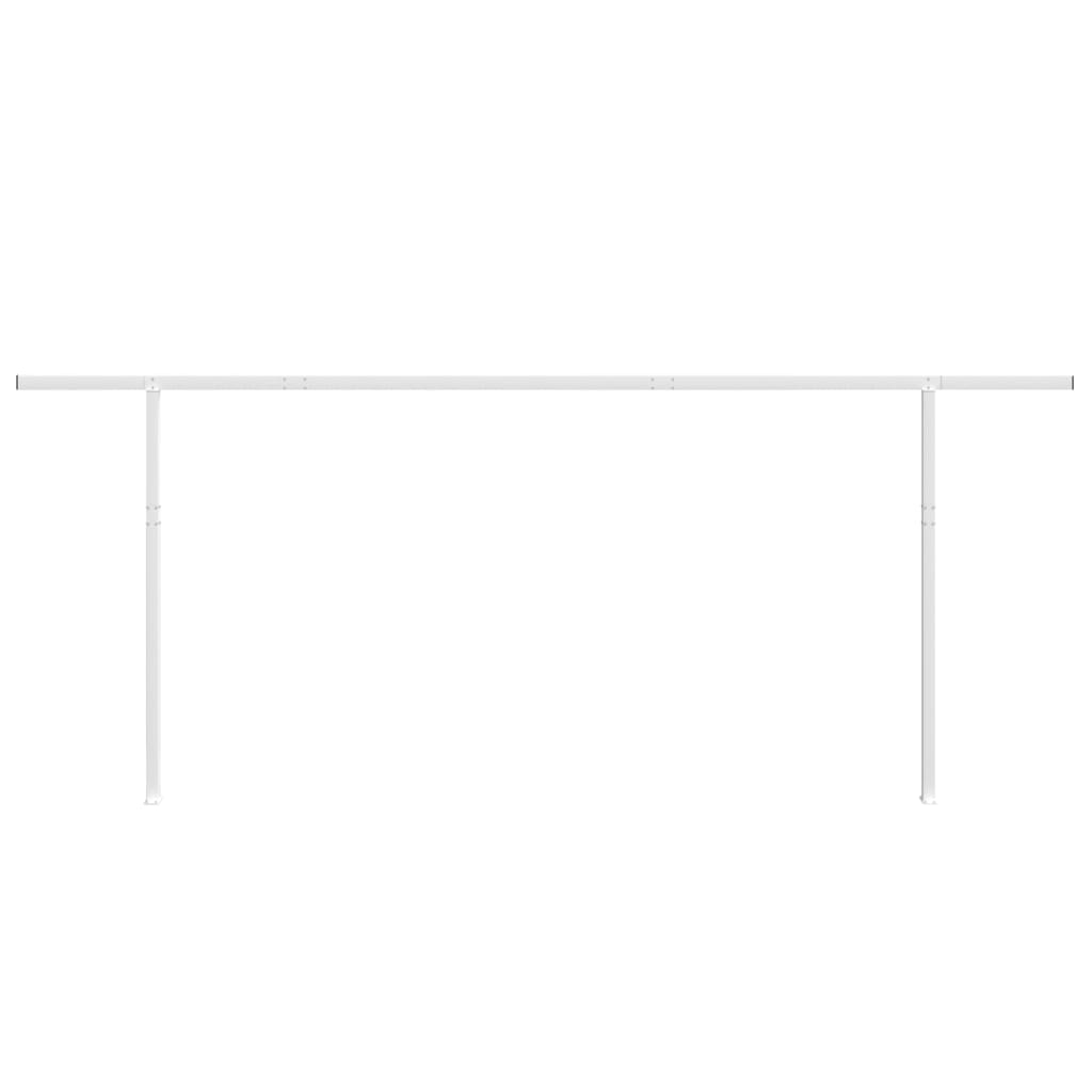 Awning Post Set White 600x245 cm Iron