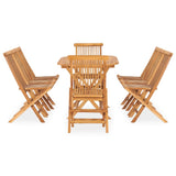 9 Piece Folding Outdoor Dining Set Solid Teak Wood