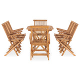 9 Piece Folding Outdoor Dining Set Solid Teak Wood