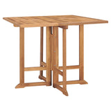 5 Piece Folding Outdoor Dining Set Solid Teak Wood