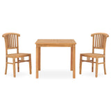 3 Piece Garden Dining Set Solid Teak Wood