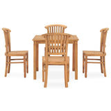 5 Piece Garden Dining Set Solid Teak Wood