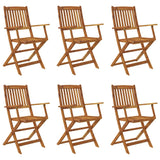 7 Piece Folding Garden Dining Set Solid Acacia Wood