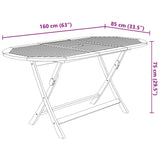 7 Piece Folding Garden Dining Set Solid Acacia Wood