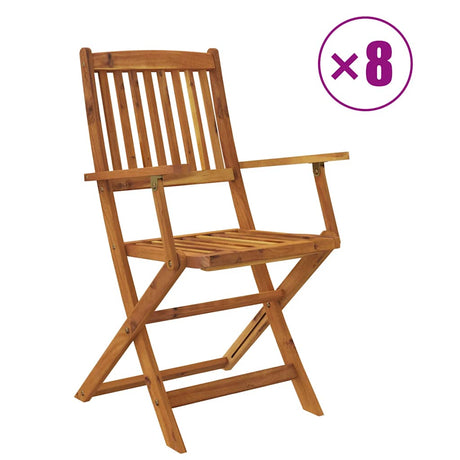 9 Piece Folding Garden Dining Set Solid Acacia Wood