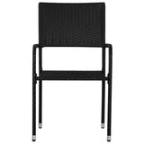 3 Piece Garden Dining Set Poly Rattan Black