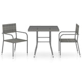 3 Piece Garden Dining Set Poly Rattan Anthracite & Grey