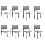 9 Piece Garden Dining Set Poly Rattan Anthracite & Grey