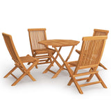 5 Piece Garden Dining Set Solid Teak Wood