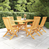 7 Piece Garden Dining Set Solid Teak Wood