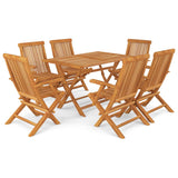 7 Piece Garden Dining Set Solid Teak Wood