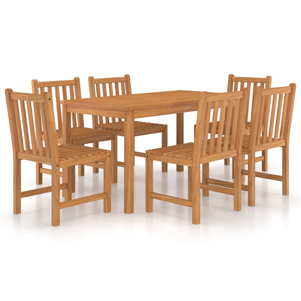 7 Piece Garden Dining Set Solid Teak Wood