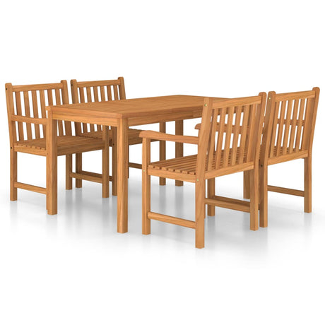 5 Piece Garden Dining Set Solid Teak Wood