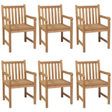 7 Piece Garden Dining Set 140x80 cm Solid Teak Wood
