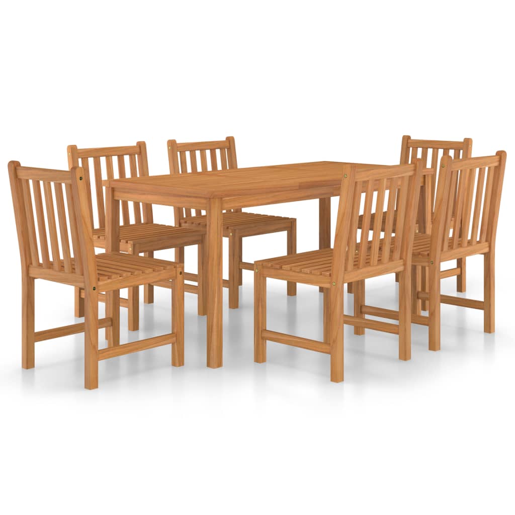 7 Piece Garden Dining Set Solid Teak Wood