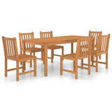 7 Piece Garden Dining Set Solid Teak Wood