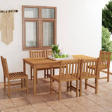 7 Piece Garden Dining Set Solid Teak Wood