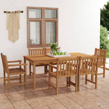 7 Piece Garden Dining Set 180x90 cm Solid Teak Wood