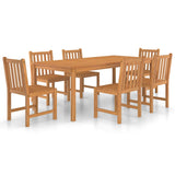 7 Piece Garden Dining Set Solid Teak Wood