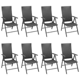 9 Piece Garden Dining Set Black and Brown