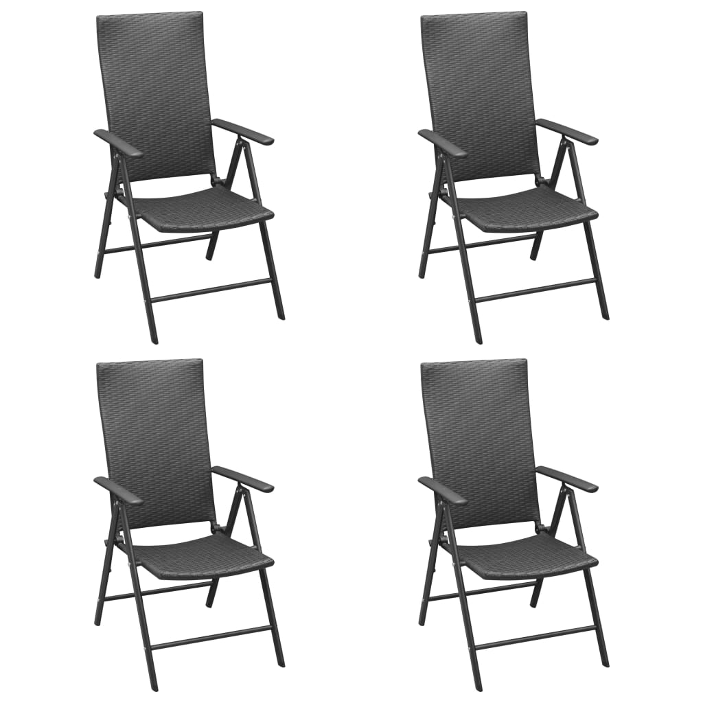 5 Piece Garden Dining Set Black