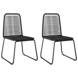 3 Piece Garden Dining Set PVC Rattan Black